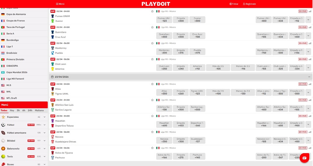 Playdoit apuestas en vivo